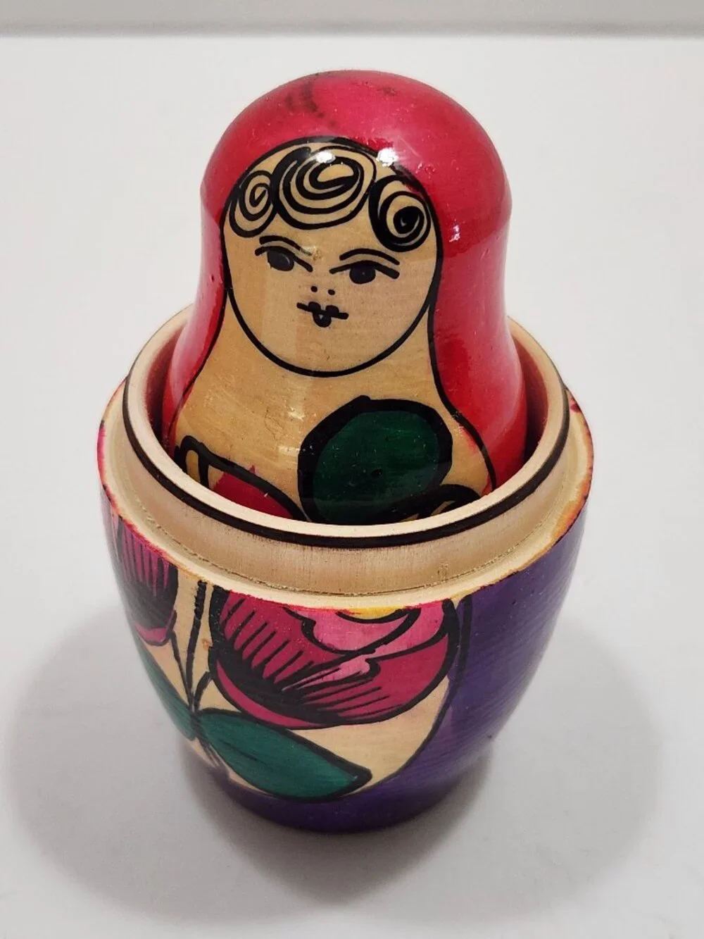 Vintage USSR Soviet Russian Nesting Dolls 5pc Semenov Matryoshka Tagged 1970s
